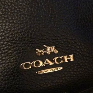 Black leather coach bag